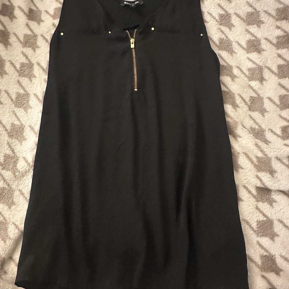 Express Black Top with Gold Accents